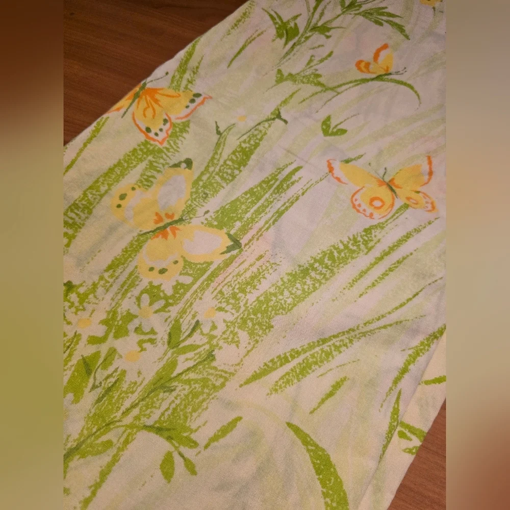 vintage Bibb No Iron Muslin flat sheet from the 1970s